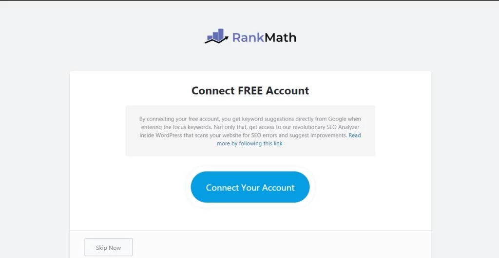 kết nối tài khoản với plugin rank math