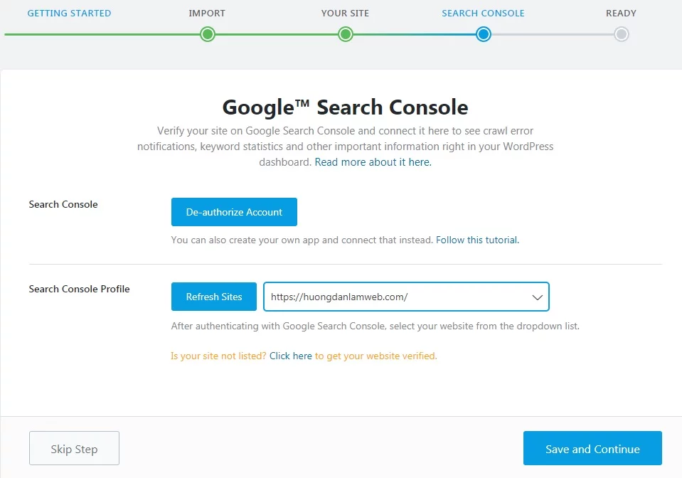 thiết lập trang web sử dụng plugin rank math trên google search console